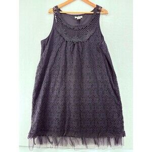 Women's Size 2X Pinky Brand‎ Vintage Lace Black Shift Dress Sleeveless Whimsical